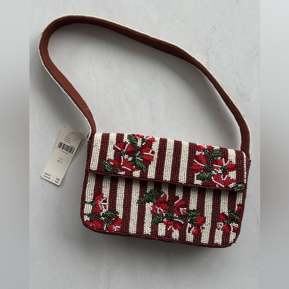 Anthropologie Fiona Beaded Floral Clutch BNWT - Picture 2 of 3